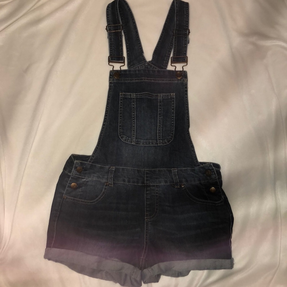 Dark blue denim overalls
